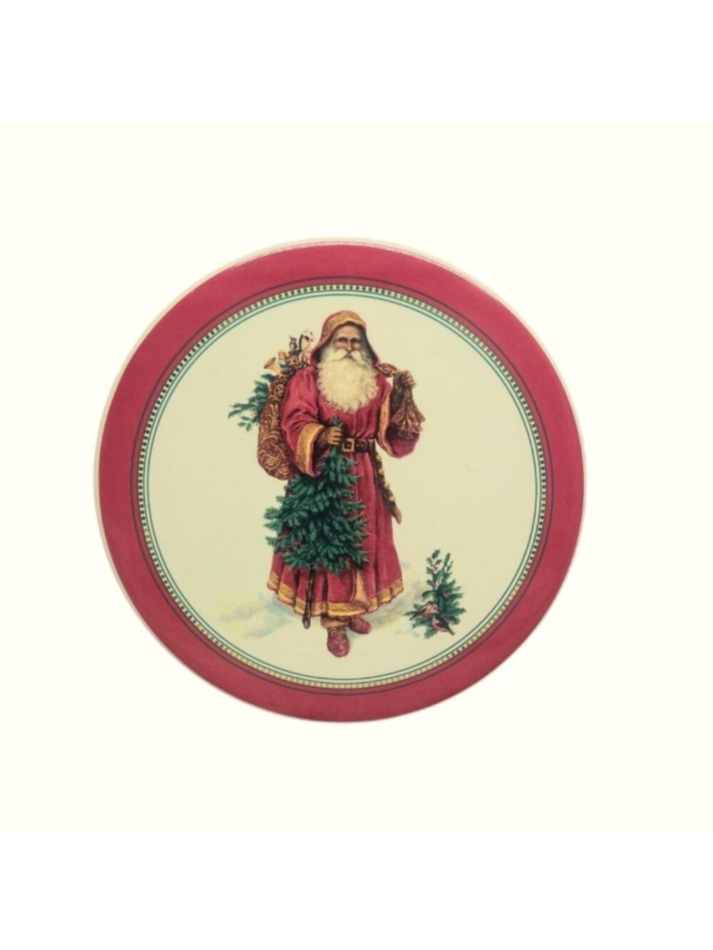 Vintage Hallmark Father Christmas Trivet Old world Santa Holiday decor hot plate